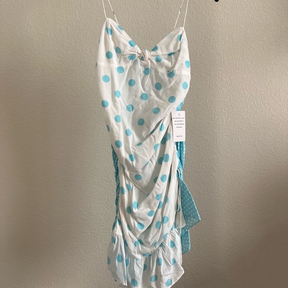 FOR LOVE & LEMONS Caroline Mini Dress in Bay Breeze - Picture 2 of 5